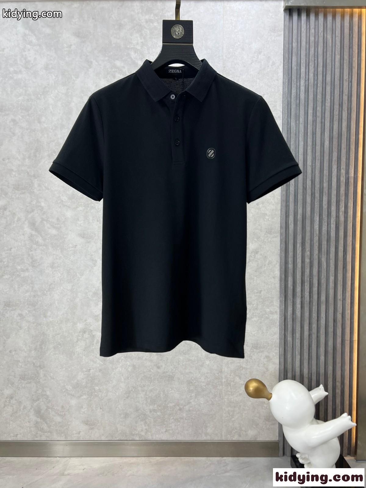 エルメネジルド・ゼニア Tシャツ コピー カジュアル 定番 半袖 ポロシャツ ブラック-0