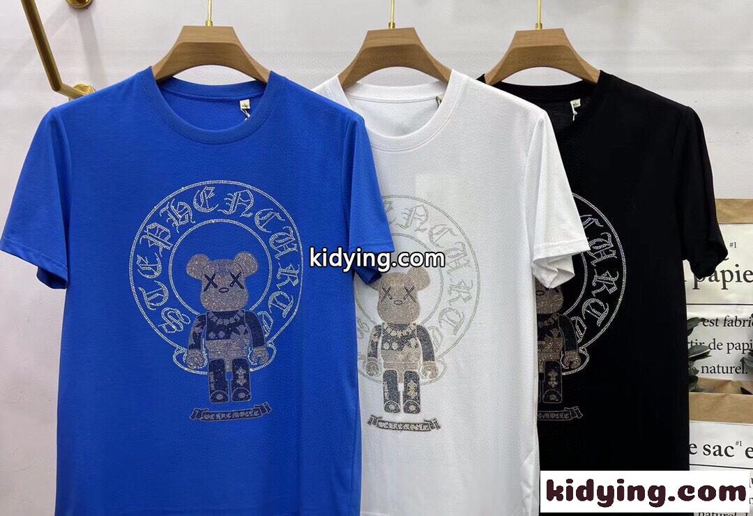 カジュアル ゆったり 快適 クロムハーツ 半袖Tシャツ コピー クルーネック 春夏 3色あり トップス-0