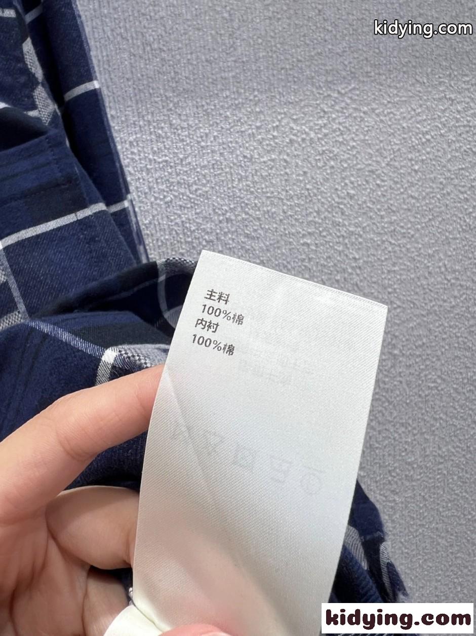 ユニセックス コットン フランネルシャツ ルイ・ヴィトン コピー チェック柄-5