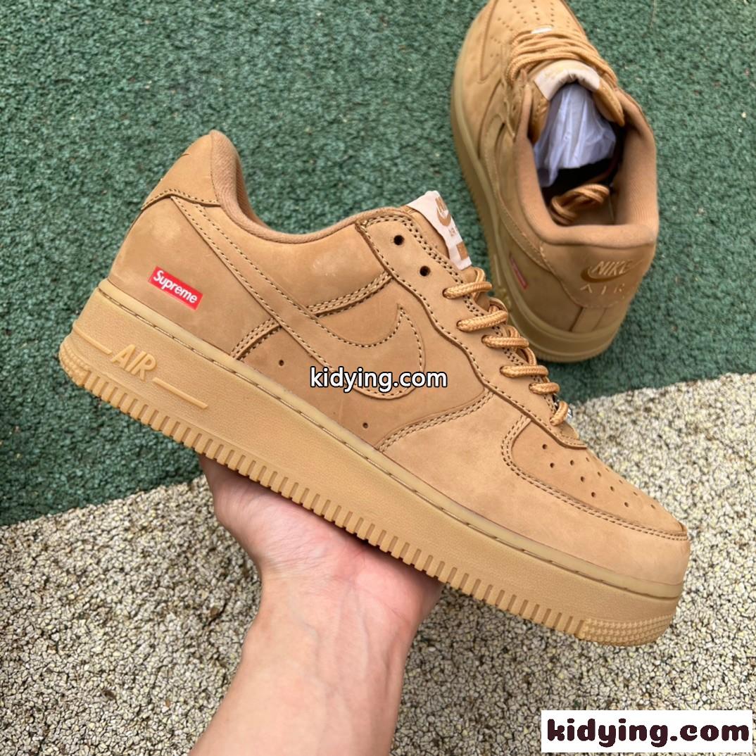 Supreme x Nike Air Force 1 AF1 カーキ 人気 シュプリーム スニーカー コピー コンフォート おしゃれ 定番 レディース メンズ-1