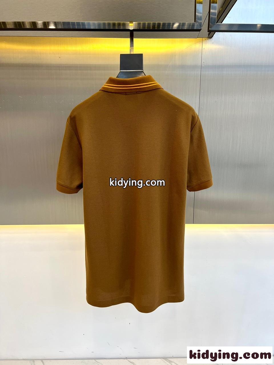 バーバリー 半袖Tシャツ コピー クラシック コットンピケ ポロシャツ ブラウン-5