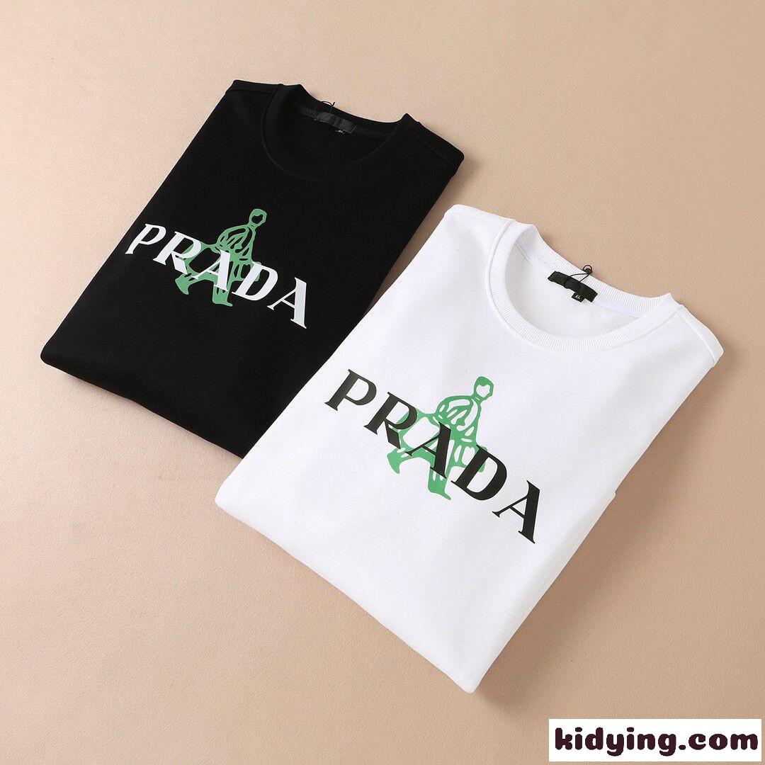 プラダ 長袖tシャツ メンズ コピー カジュアル 合わせやすい プリント 裏起毛 プルオーバー ラウンドネック-2