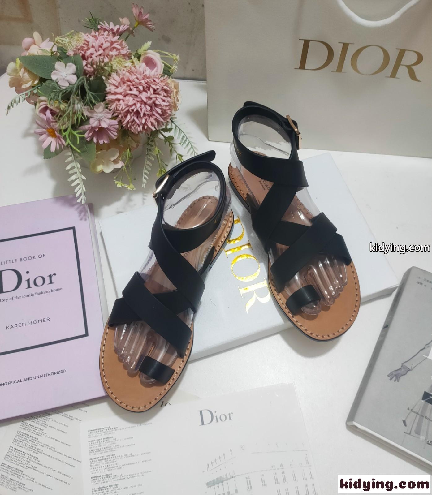 Dioriviera Dior Sun トゥリング サンダル クリスチャン・ディオール サンダル コピー ブラック-2