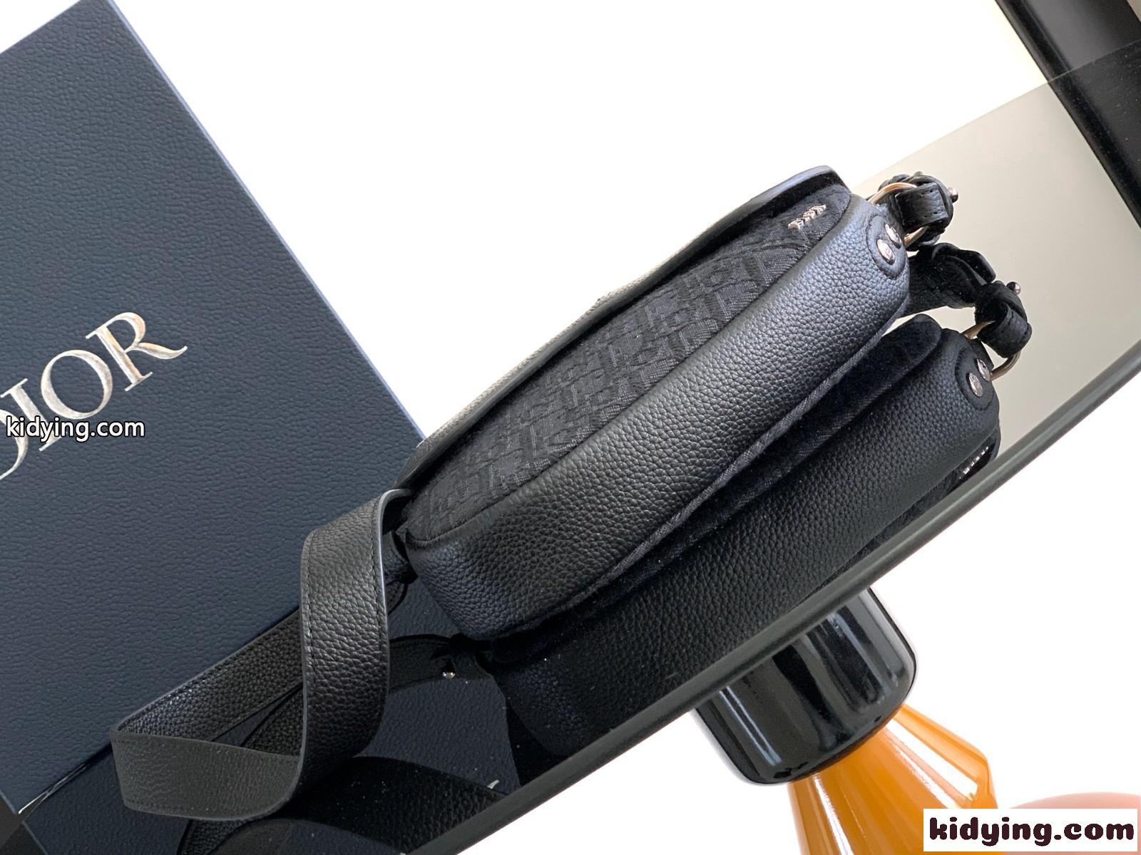 クリスチャン・ディオール Saddle バッグ ミニ スーパーコピー ジャカード & レザー ブラック-3