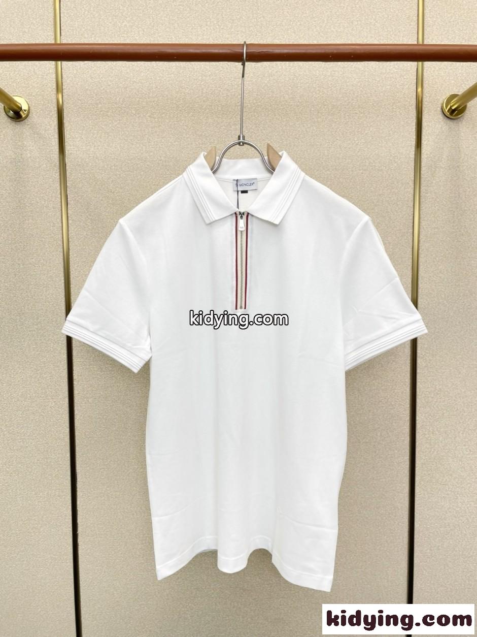 カジュアル 洗練された ハーフジップ ポロシャツ モンクレール Tシャツ 偽物-4
