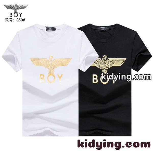 定番 着心地いい 柔らかい ボーイロンドン 半袖Tシャツ コピー クルーネック 春夏 トップス ホワイト ブラック-0