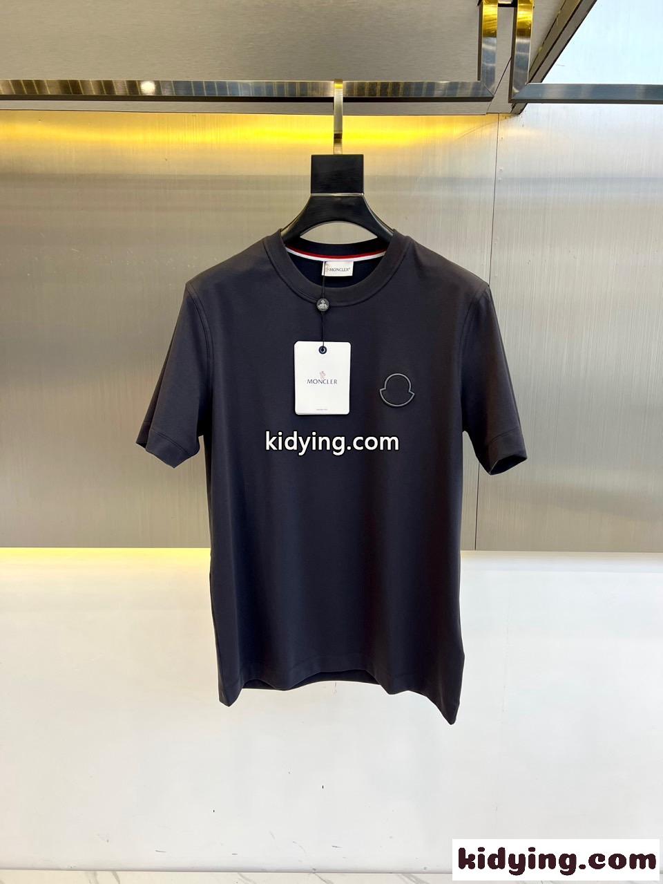 モンクレール Tシャツ コピー シンプル クルーネック 半袖Tシャツ ダークグレー-0