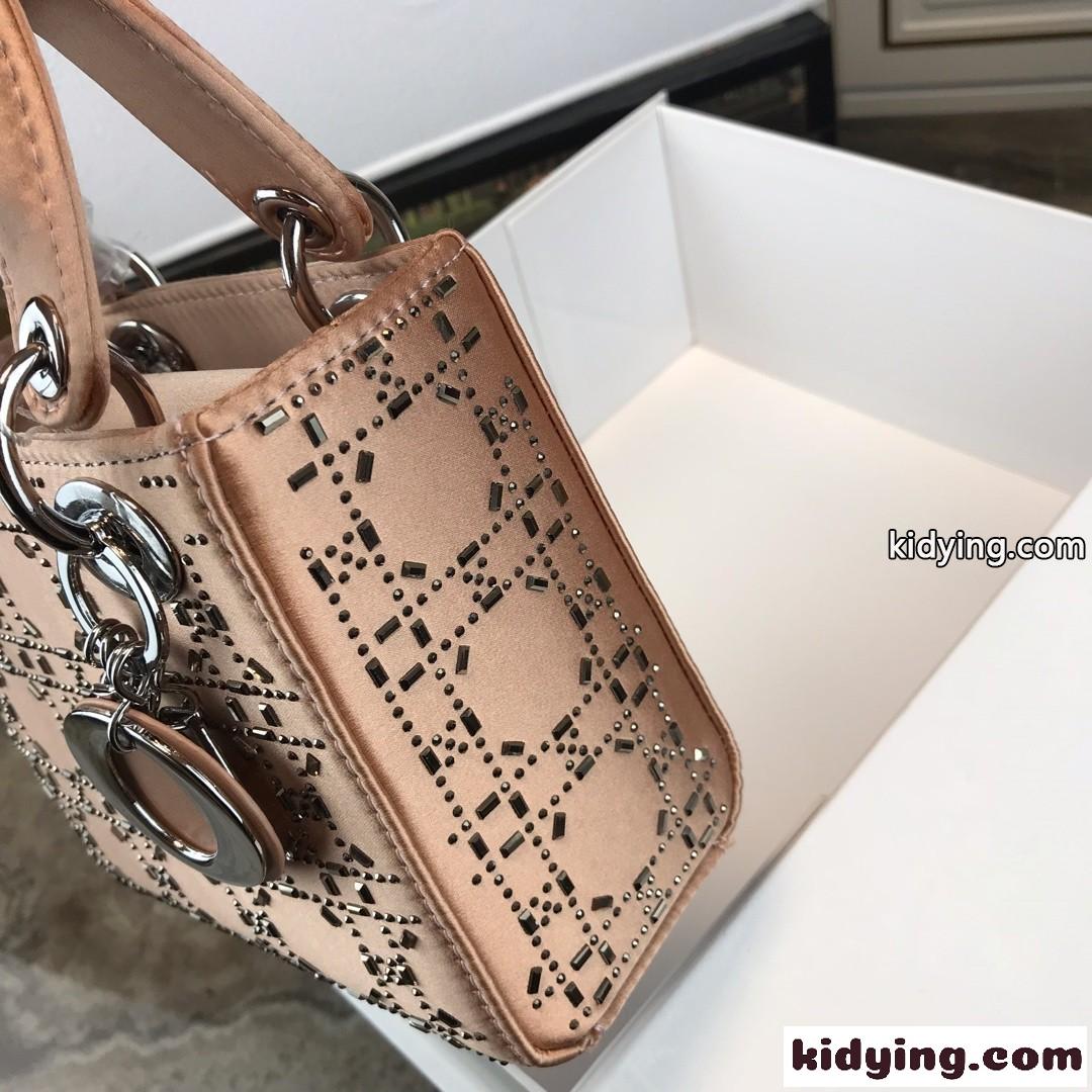 クリスチャン・ディオール バッグ コピー 大人気 LADY DIOR カナージュ サテン ミニバッグ ピンク-2