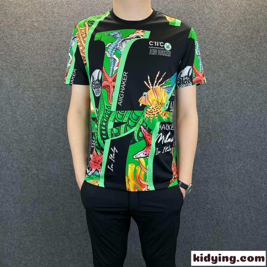 春夏 新作 着心地いい 通気性抜群 クールネック クリスチャン・ディオール Tシャツ コピー 半袖 カジュアル おしゃれ-1
