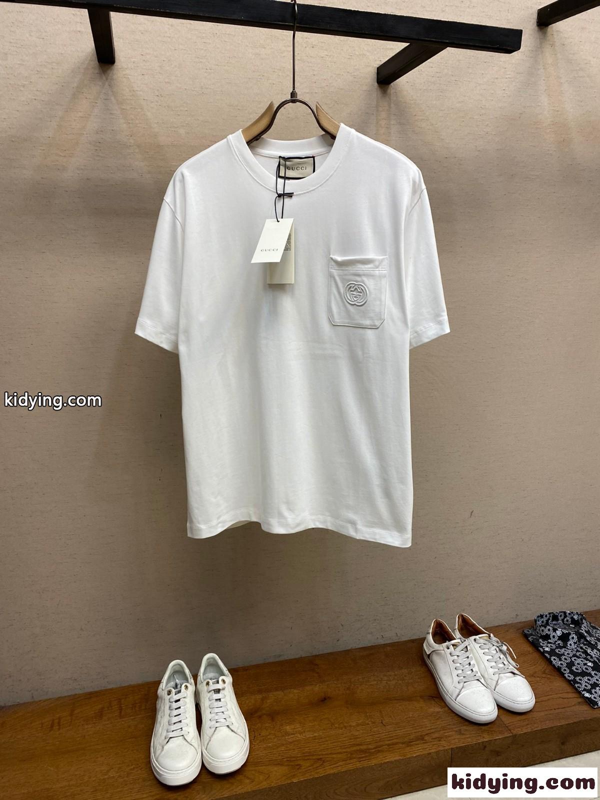 グッチ Tシャツ コピー シンプル 合わせやすい クルーネック 半袖Tシャツ ホワイト-0