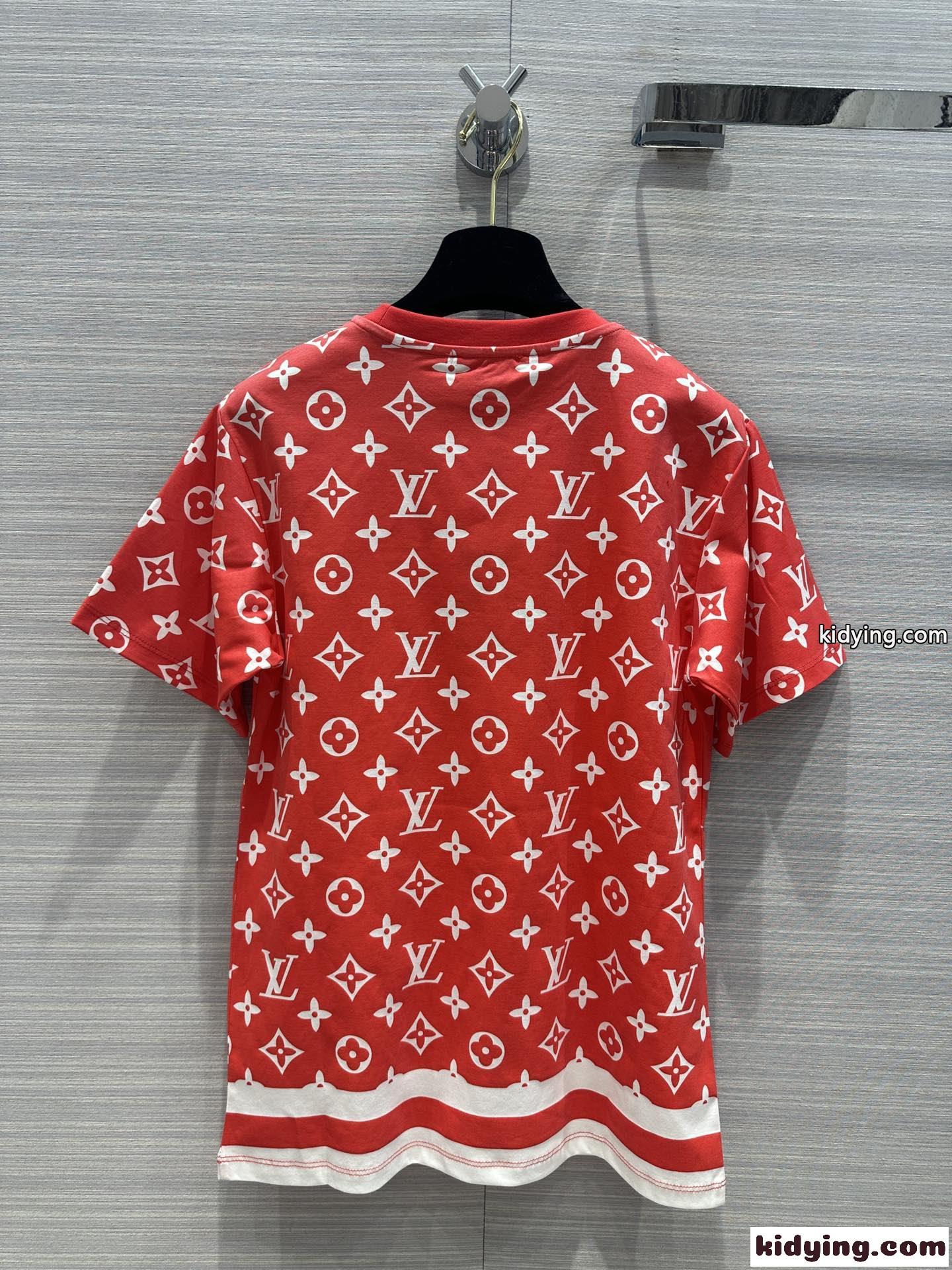 ルイヴィトン Tシャツ コピー ユニセックス 定番 人気 モノグラム クルーネック 半袖Tシャツ-4