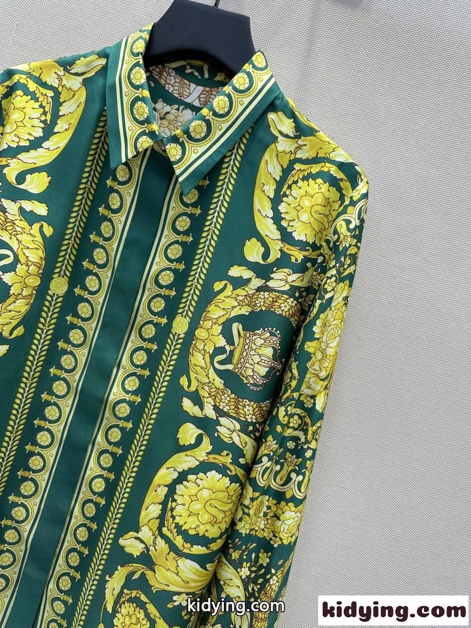 注目される バロッコプリント シルクシャツ ヴェルサーチ シャツ コピー-1