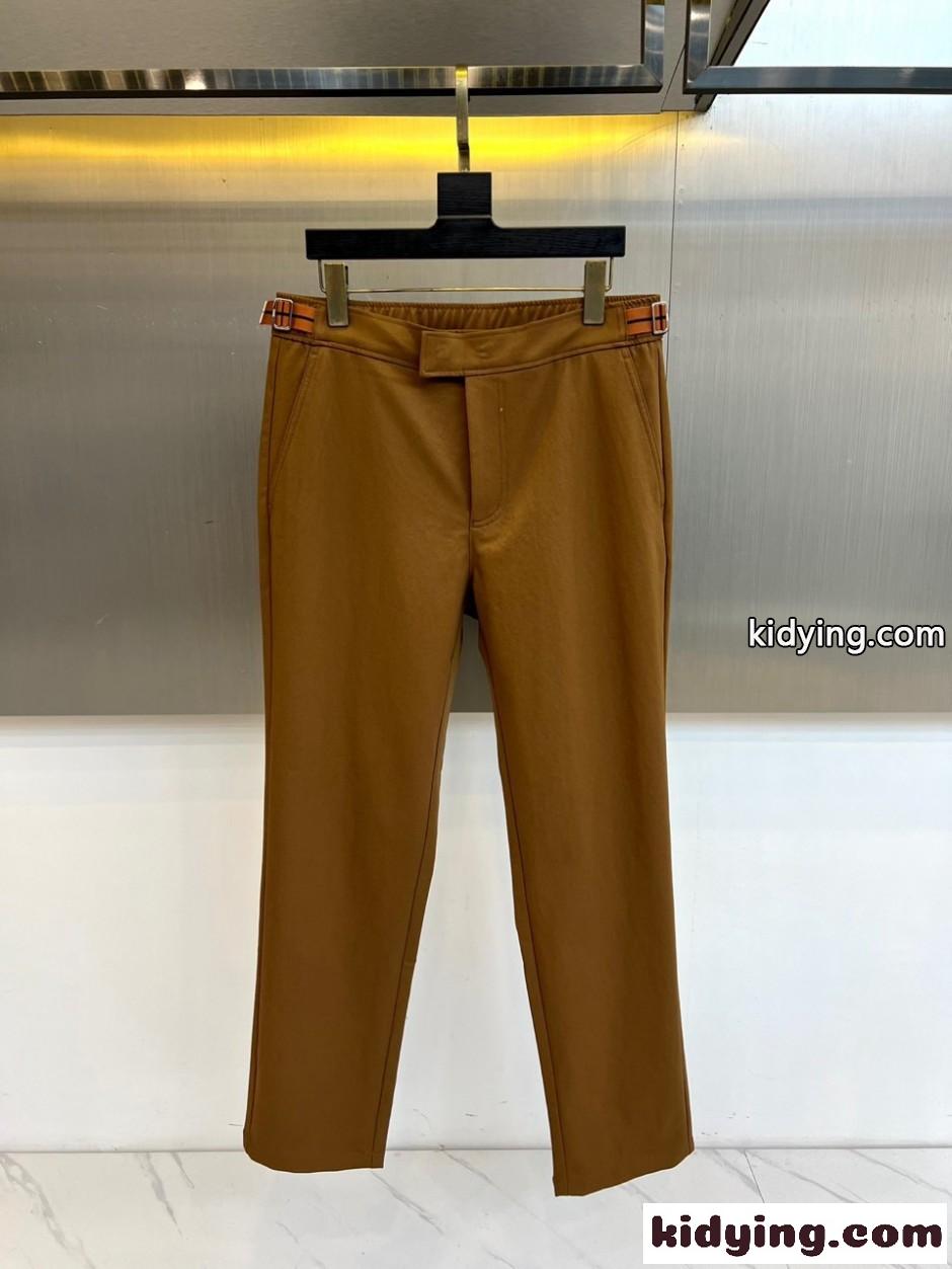上品 カジュアル テーパードパンツ エルメネジルド・ゼニア スラックス 偽物 ブラウン-0