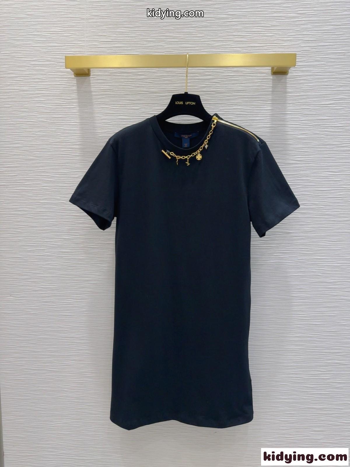 LVチャームTシャツドレス ルイヴィトン ワンピース コピー カジュアル-1