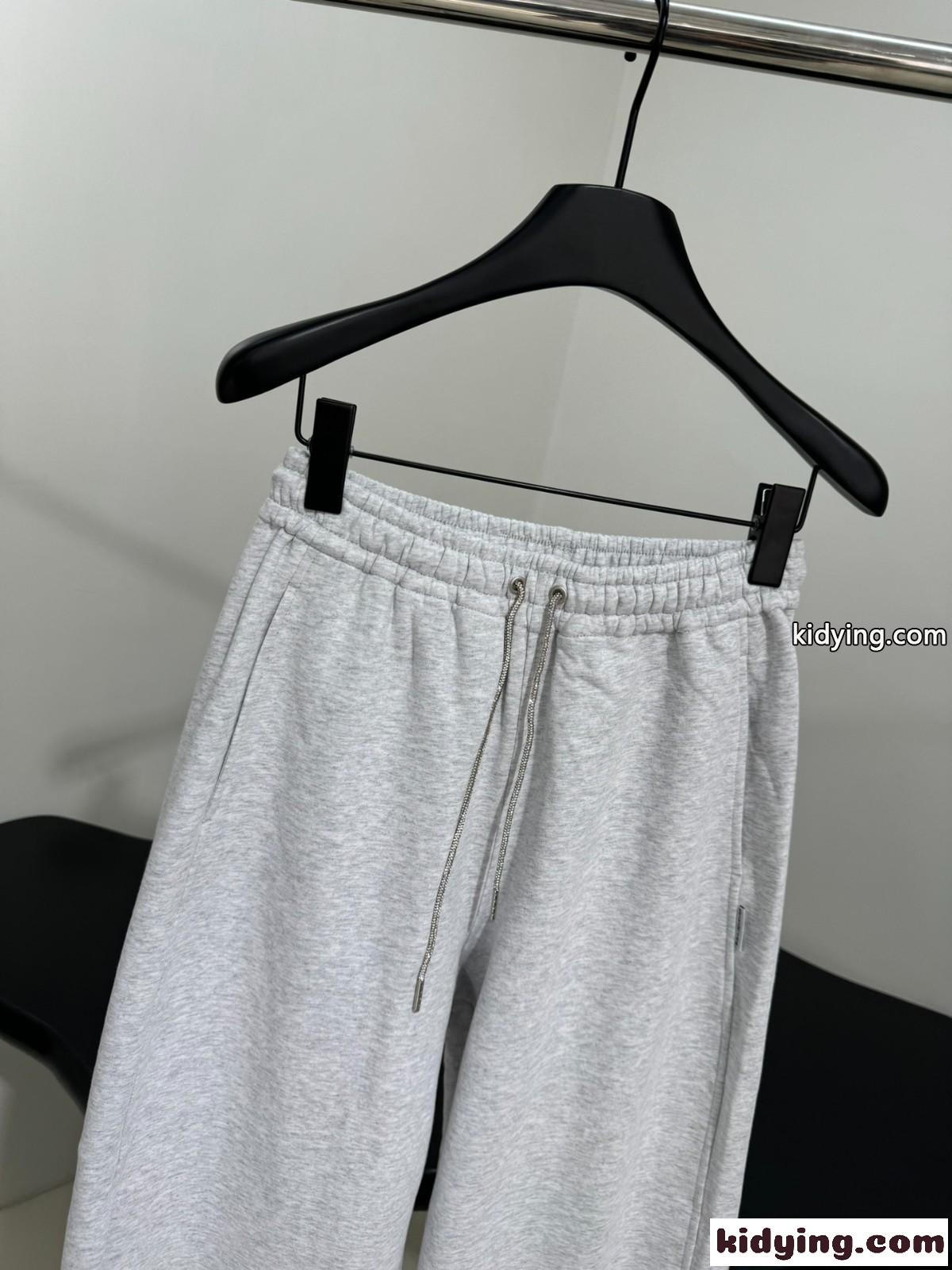 シンプル ユニセックス スウェットパンツ アレキサンダーワング パンツ 偽物 ライトグレー-2