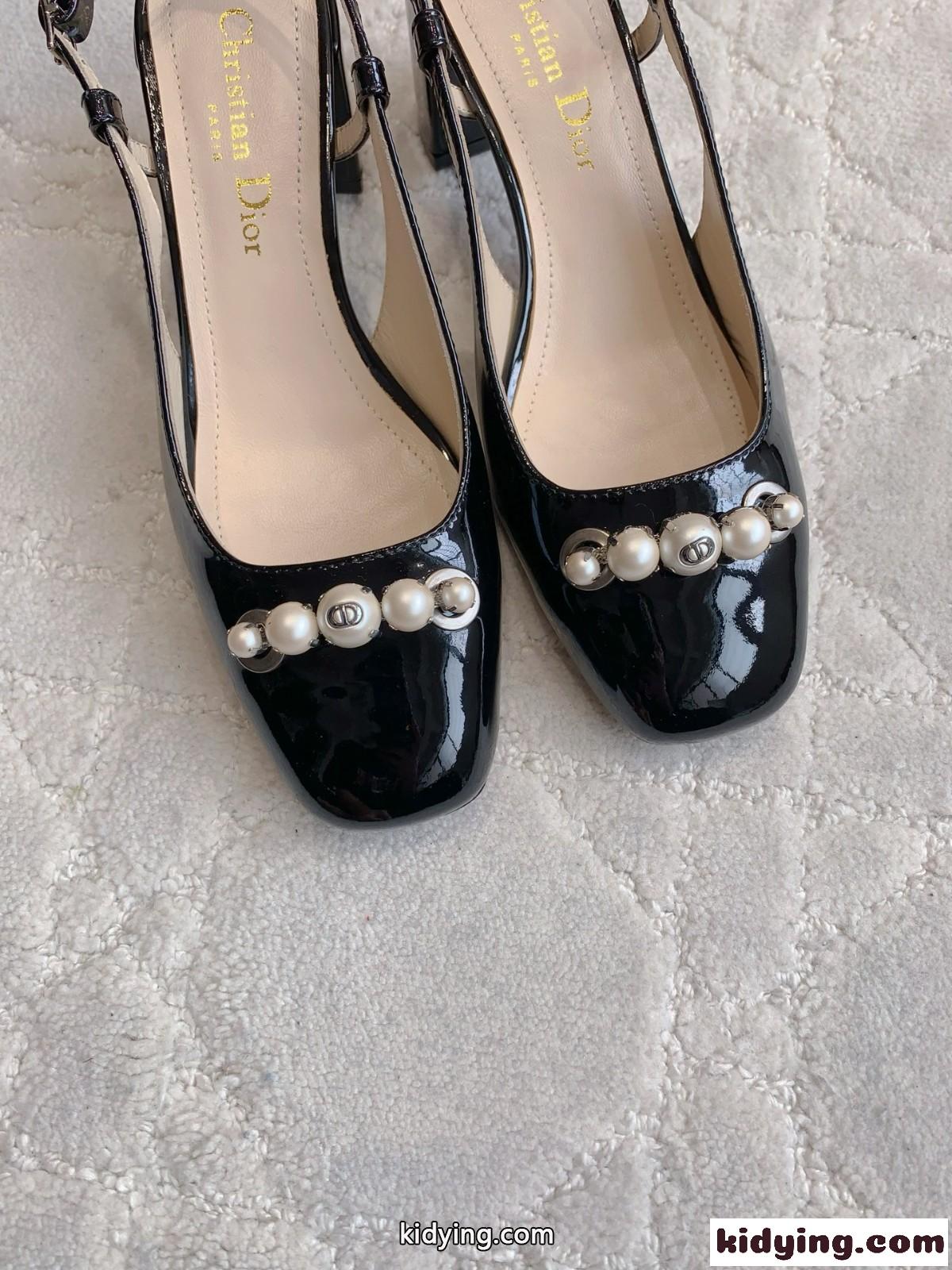 エレガント Dior Paris スリングバックパンプス クリスチャン・ディオール コピー ブラック-2