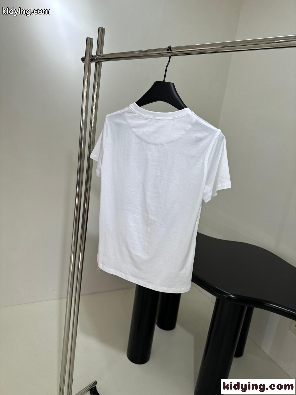 カジュアル コットン プリント クルーネック 半袖Tシャツ エルメス Tシャツ コピー レディース-0
