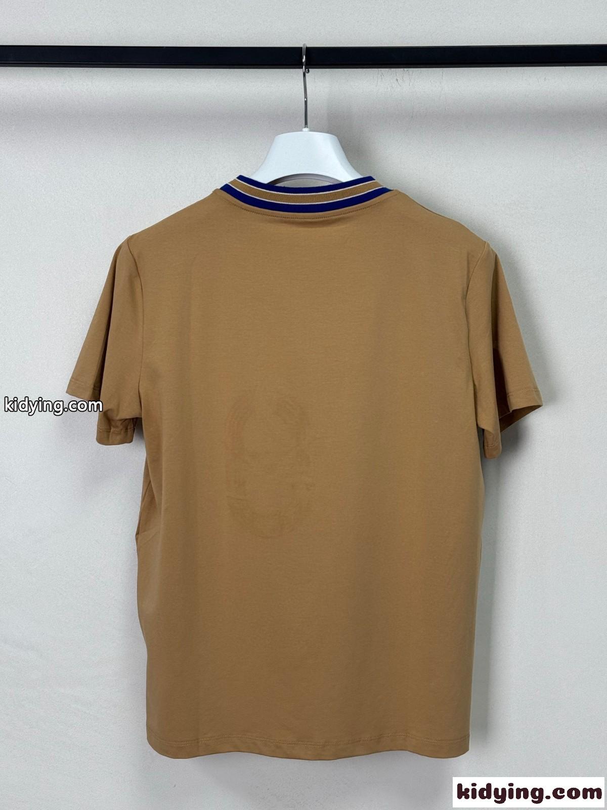 お洒落 クルーネック 合わせやすい エルメス Tシャツ コピー コットン ベージュ-1