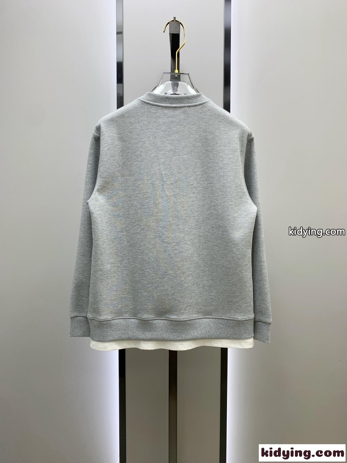 お洒落 重ね着風 スウェットシャツ ジバンシィ Tシャツ コピー グレー-4