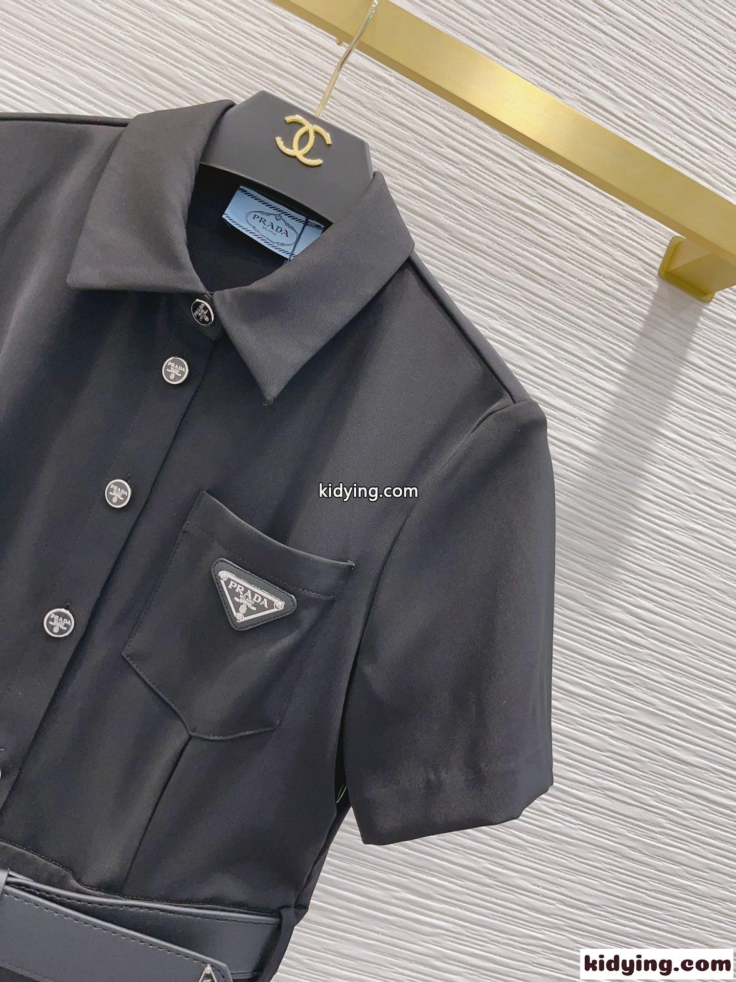 プラダ ワンピース コピー レディース 定番 おしゃれ 半袖 シャツドレス-2