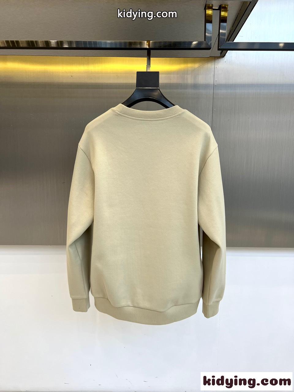 シンプル おしゃれ ロゴ入り スウェットシャツ バーバリー Tシャツ 偽物 カーキ-3