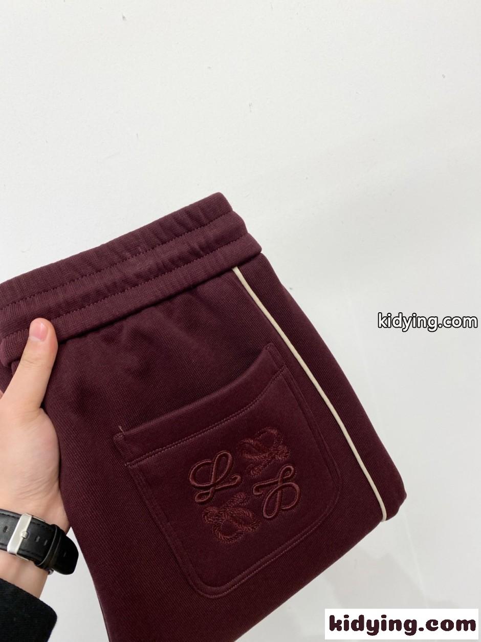 カジュアル アナグラム刺繍 スウェットパンツ ロエベ パンツ 偽物 メンズ-1
