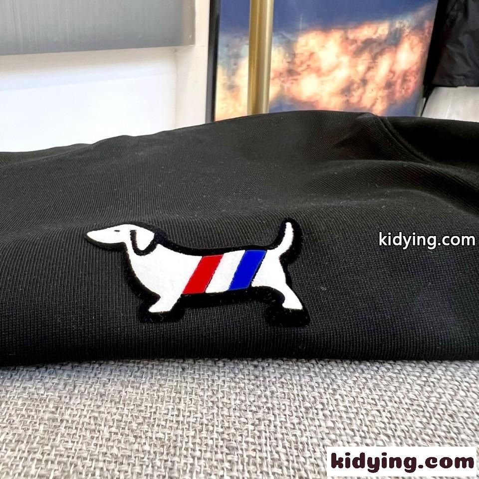 シンプル 刺繍入り トムブラウン Tシャツ コピー クルーネック 半袖Tシャツ ブラック-3