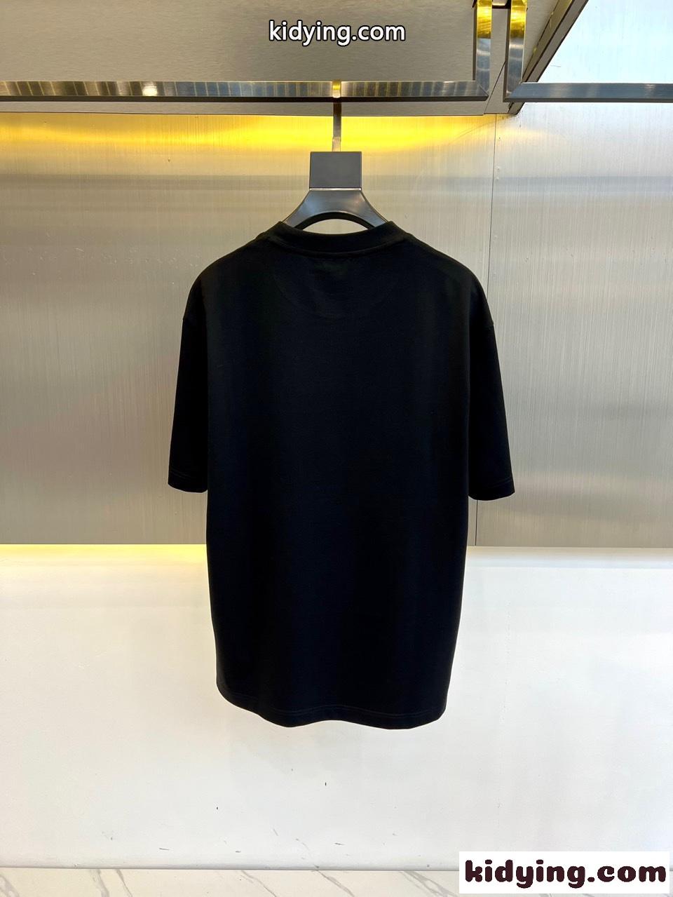 シンプル カジュアル クルーネック 半袖Tシャツ ジバンシィ Tシャツ 偽物 ブラック-1