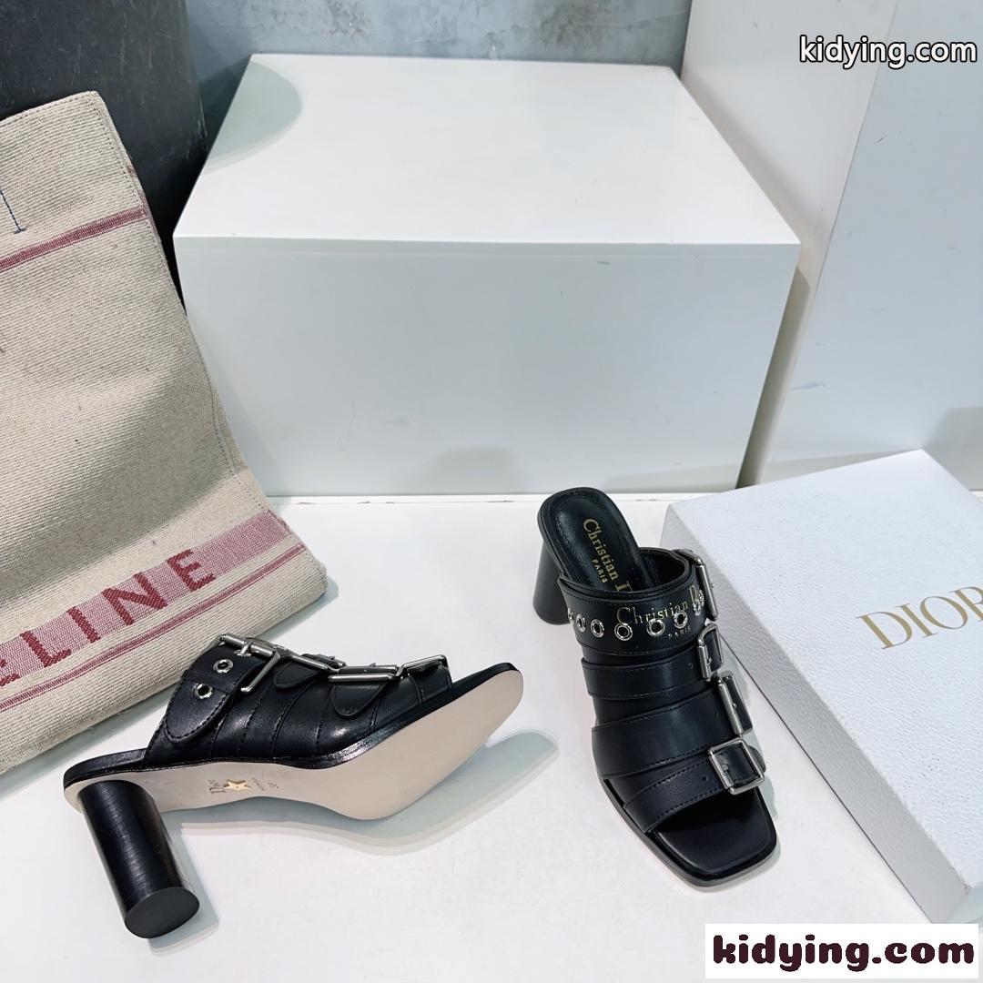 注目される Dior Punk ヒールスライド クリスチャン・ディオール サンダル コピー ブラック-3