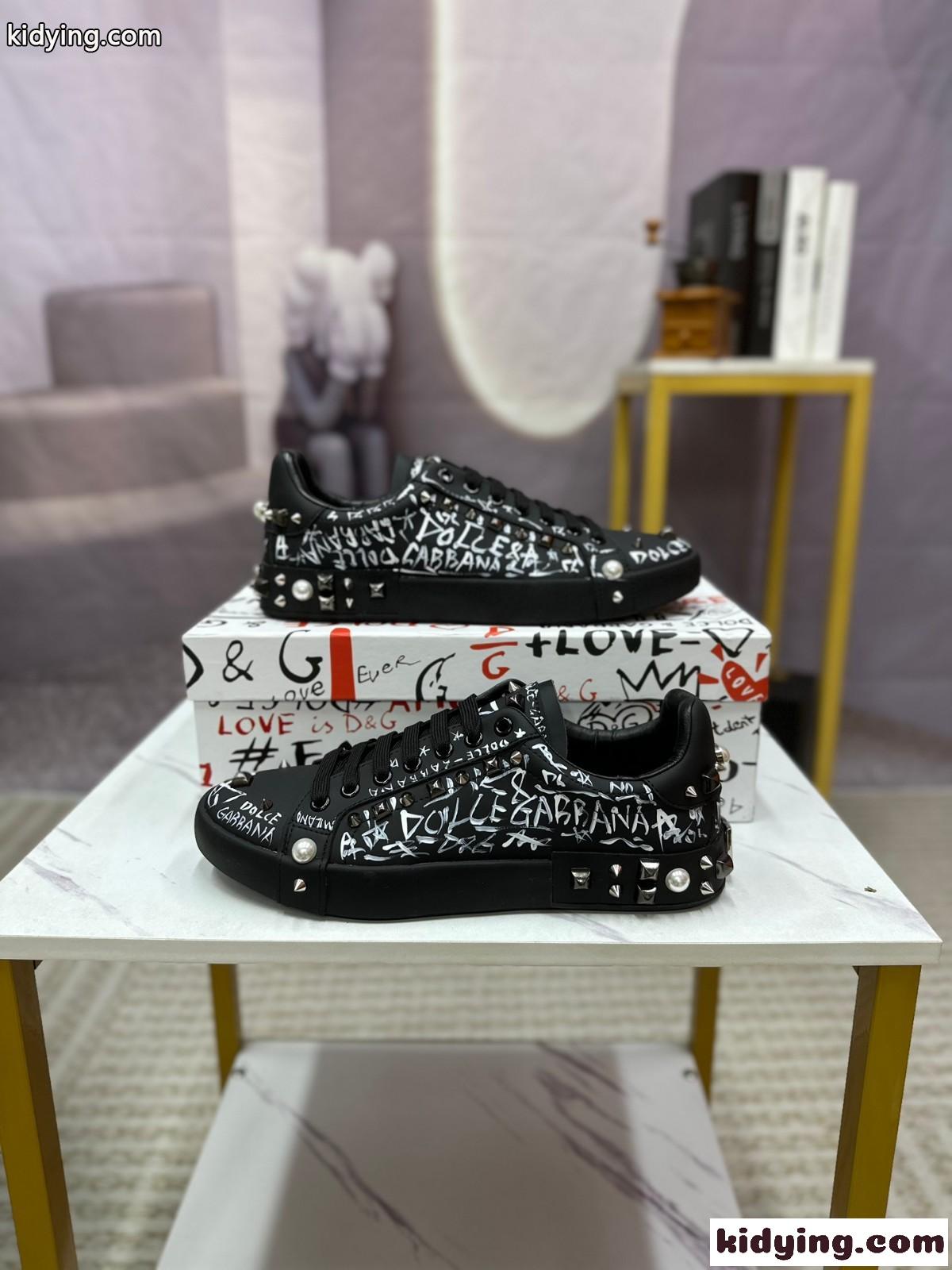 ドルチェ&ガッバーナ スニーカー コピー レースアップ 人気 プリント ローカット おしゃれ-1