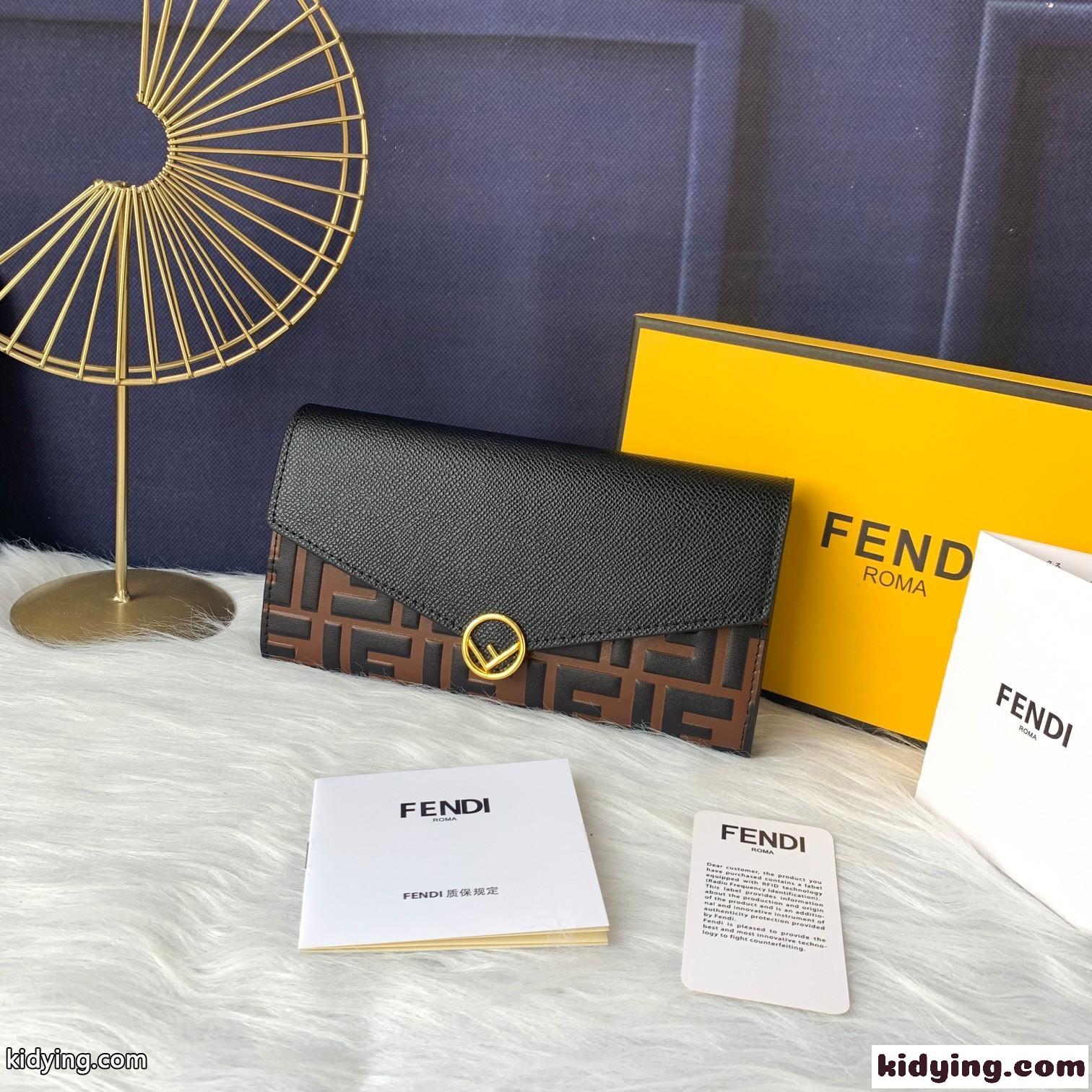 クラシック ロゴ 長財布 コンパクト フェンディ 財布 人気 コピー カード入れ 小銭入れ レディース メンズ-1