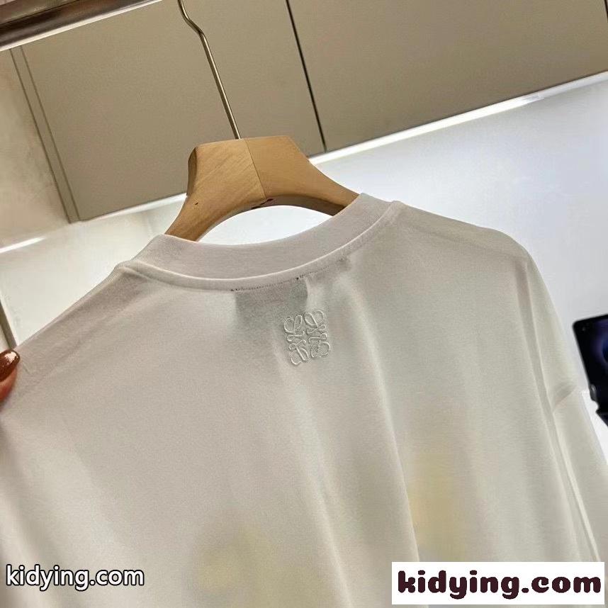 おしゃれ おすすめ プリント ゆったり 体型カバー ロエベ tシャツ コピー 着心地いい クルーネック ユニセックス-3
