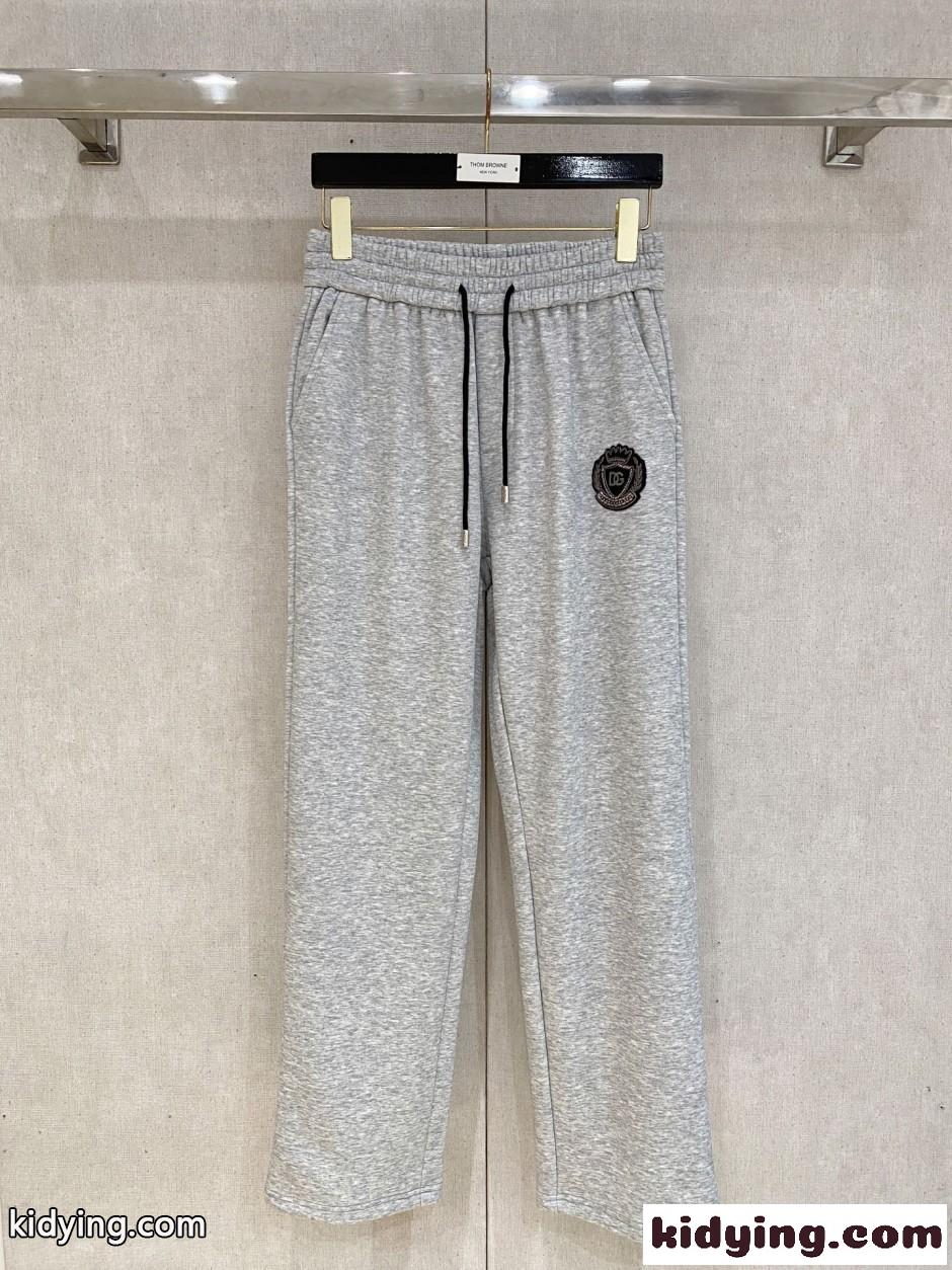 DGエンブレムパッチ 裏起毛 スウェットパンツ ドルチェ&ガッバーナ パンツ 偽物 グレー-2