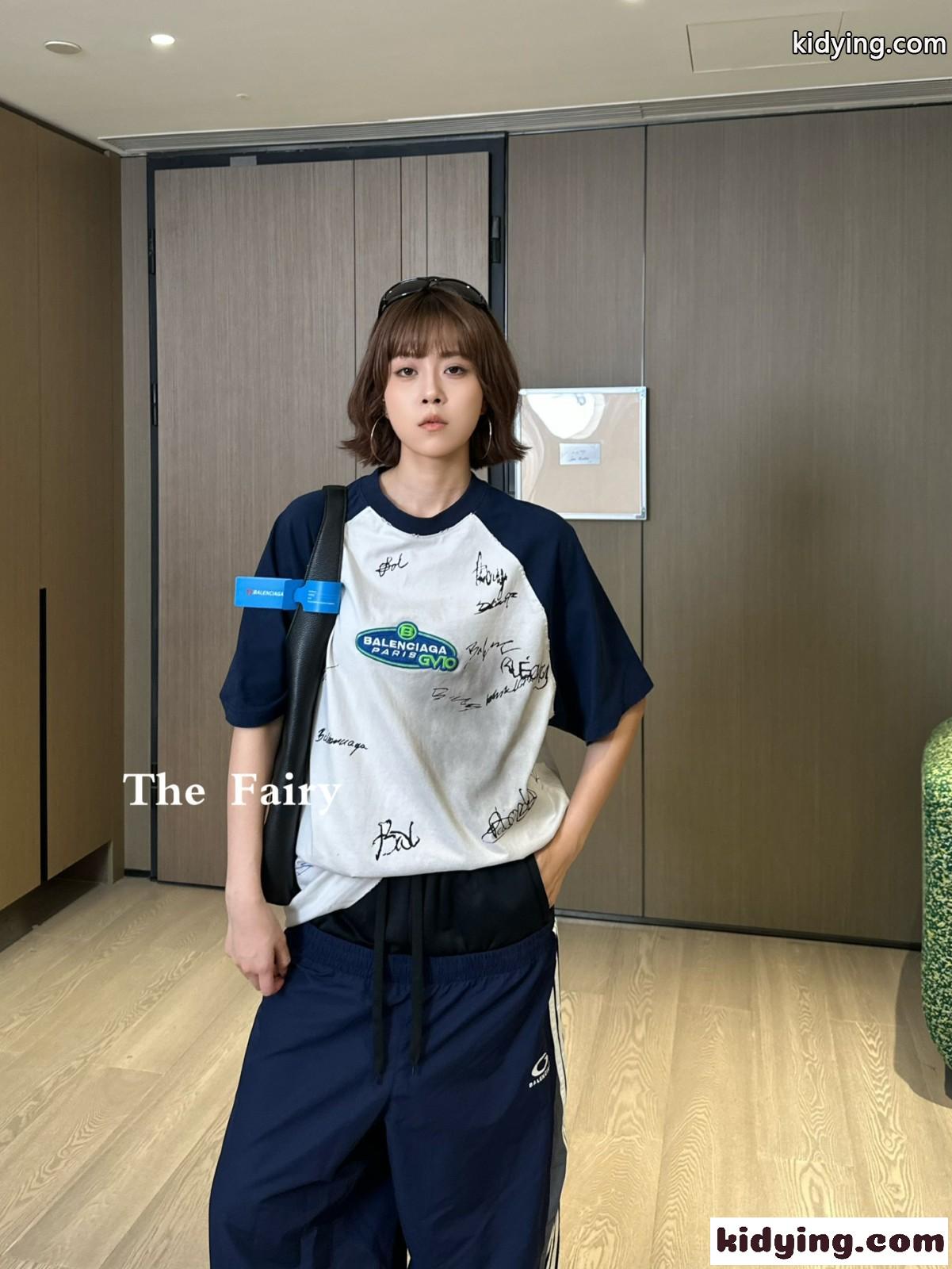 ラグラン オーバーサイズ 半袖Tシャツ バレンシアガ Tシャツ 偽物 ホワイト-5