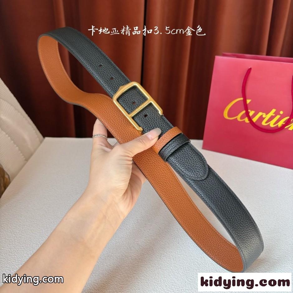 カルティエ ベルト スーパーコピー シンプル 上品 バックル リバーシブル-4