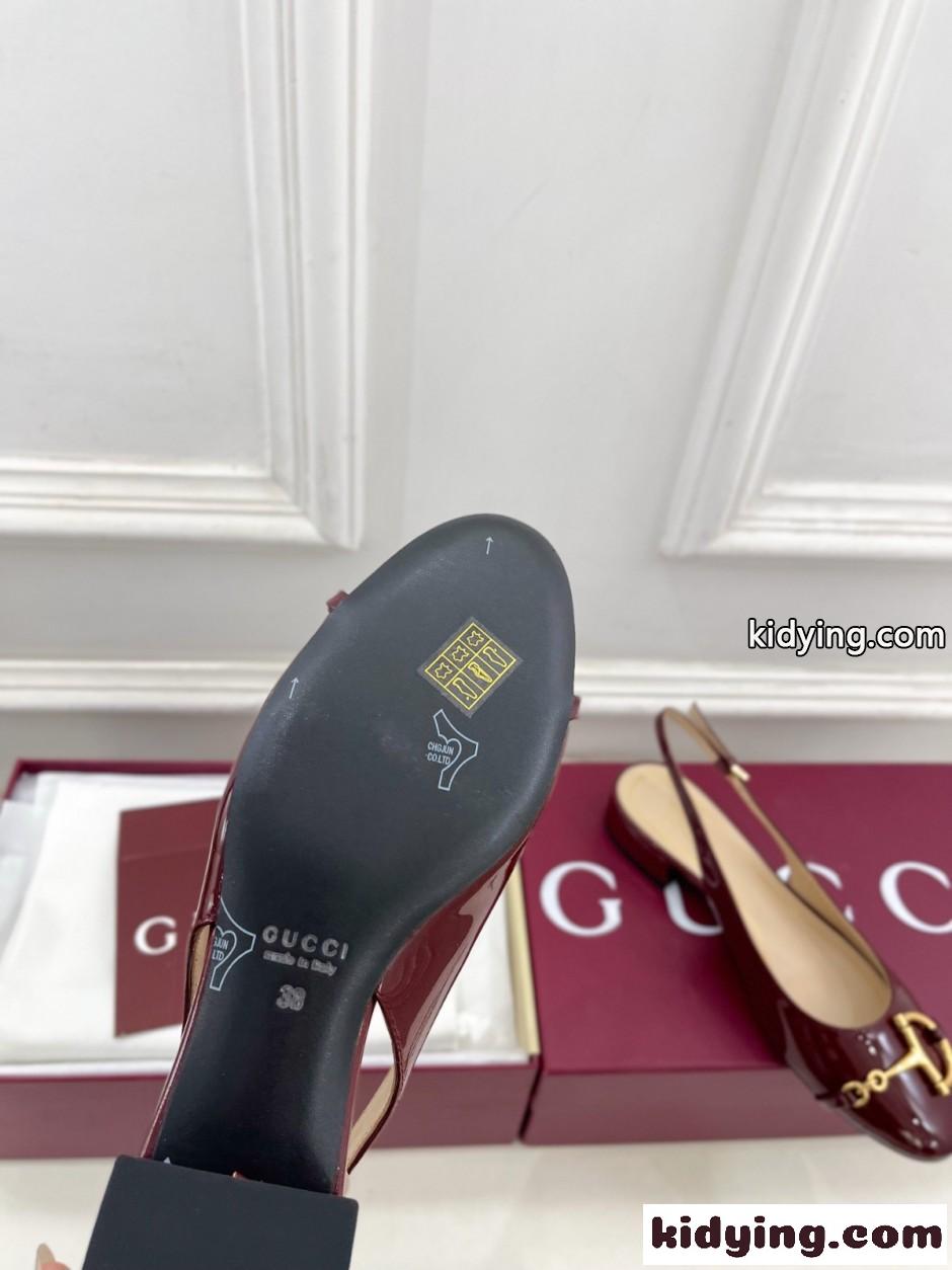 GUCCI ホースビット スリングバック パンプス グッチ パンプス コピー ボルドー-3
