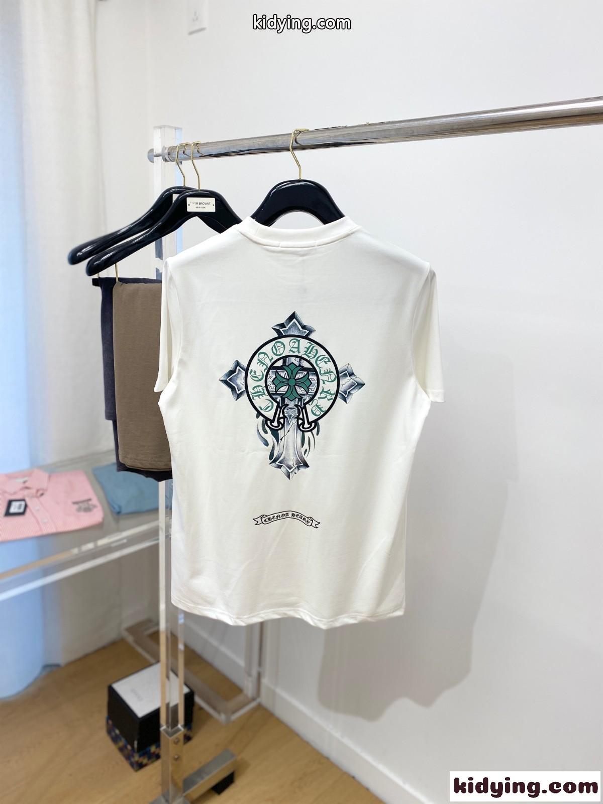 カジュアル クロムハーツ 半袖Tシャツ コピー プリント ストリート ホワイト-3