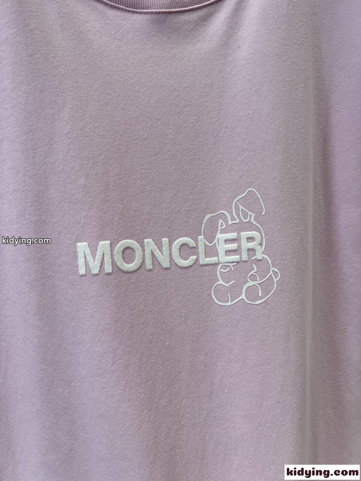 モンクレール Tシャツ コピー シンプル ロゴ入り コットン 半袖Tシャツ ユニセックス ピンク-2