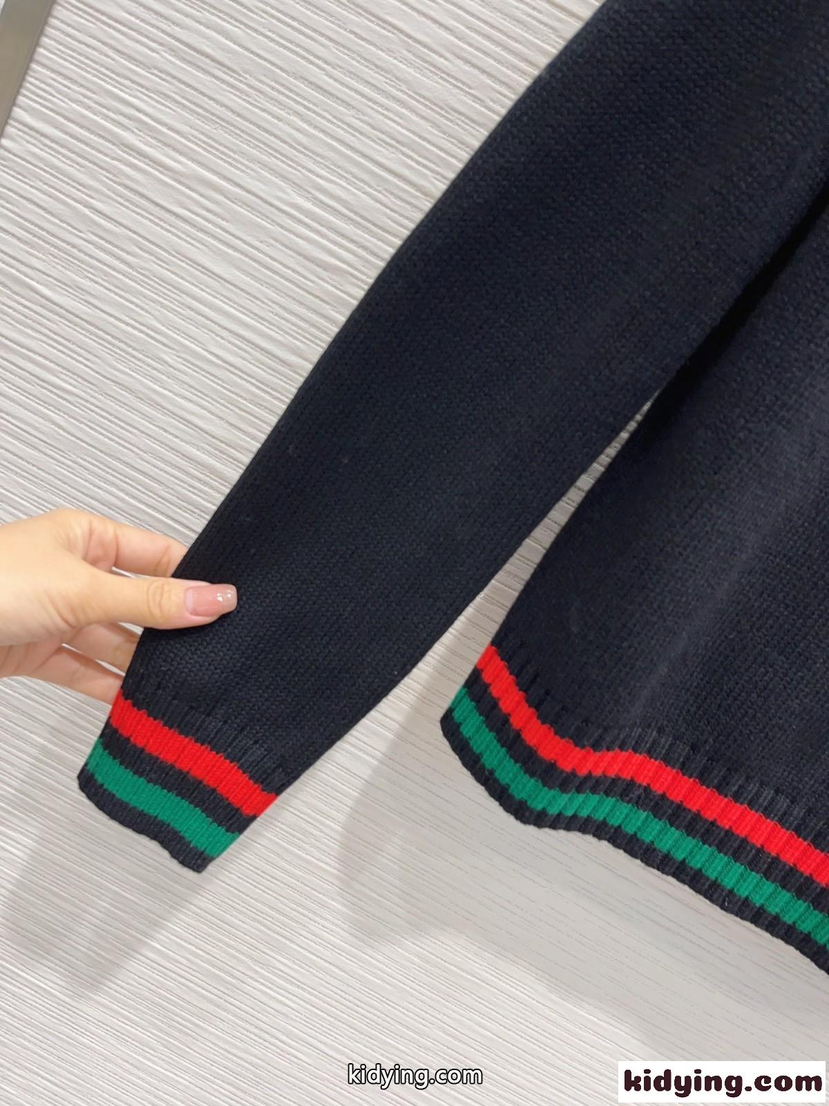 定番 ロゴ クルーネック 合わせやすい グッチ セーター コピー ブラック-0