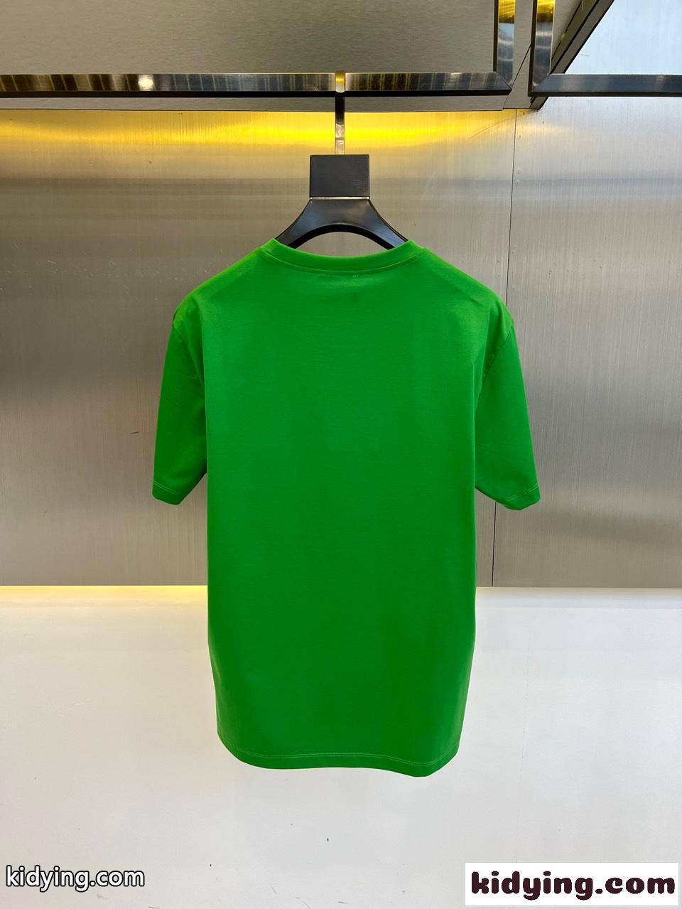 カジュアル ロゴ クルーネック 半袖Tシャツ ヴェルサーチェ Tシャツ 偽物 グリーン-3