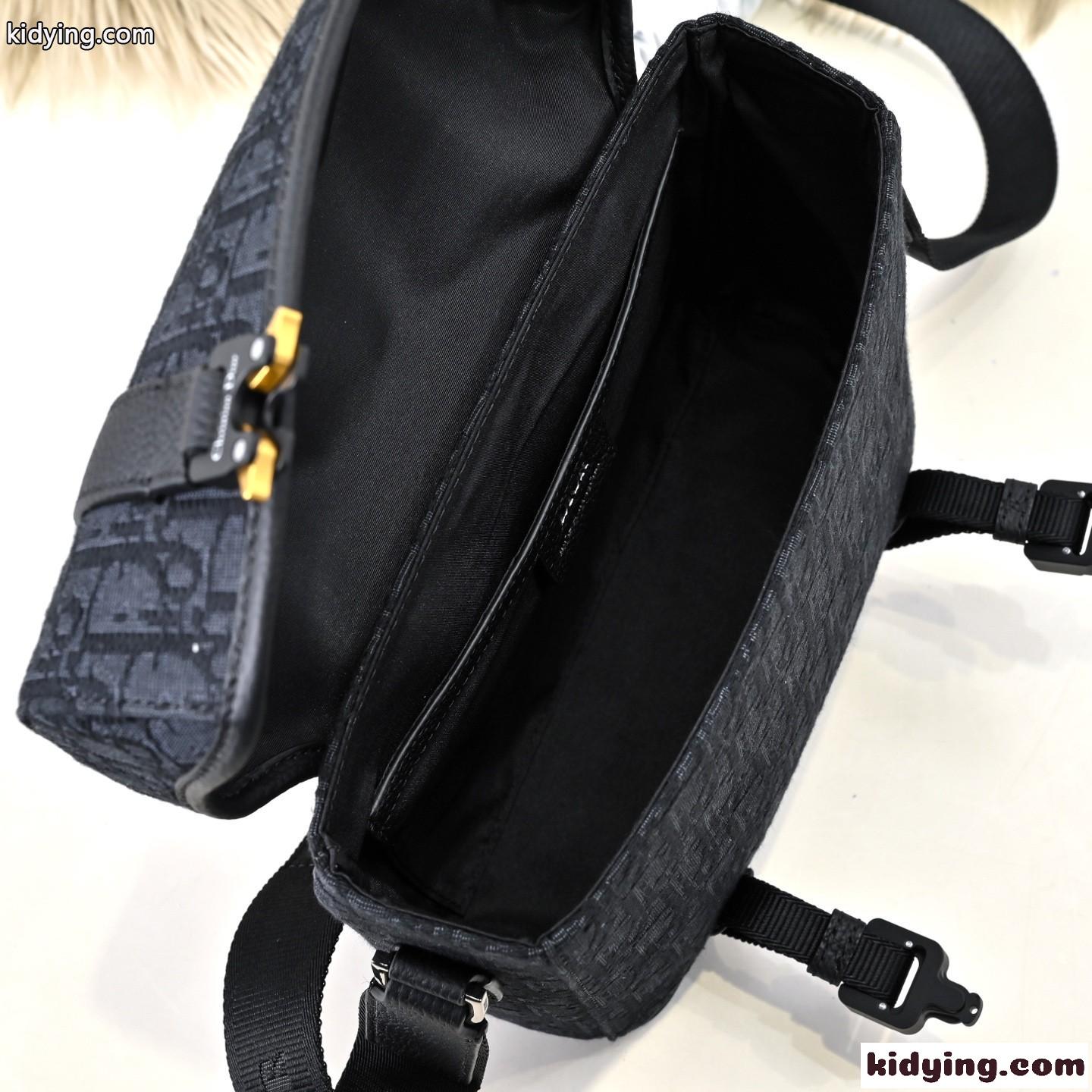 Dior Hit the Road フラップ付き メッセンジャーバッグ スーパーコピー ジャガード ブラック-4