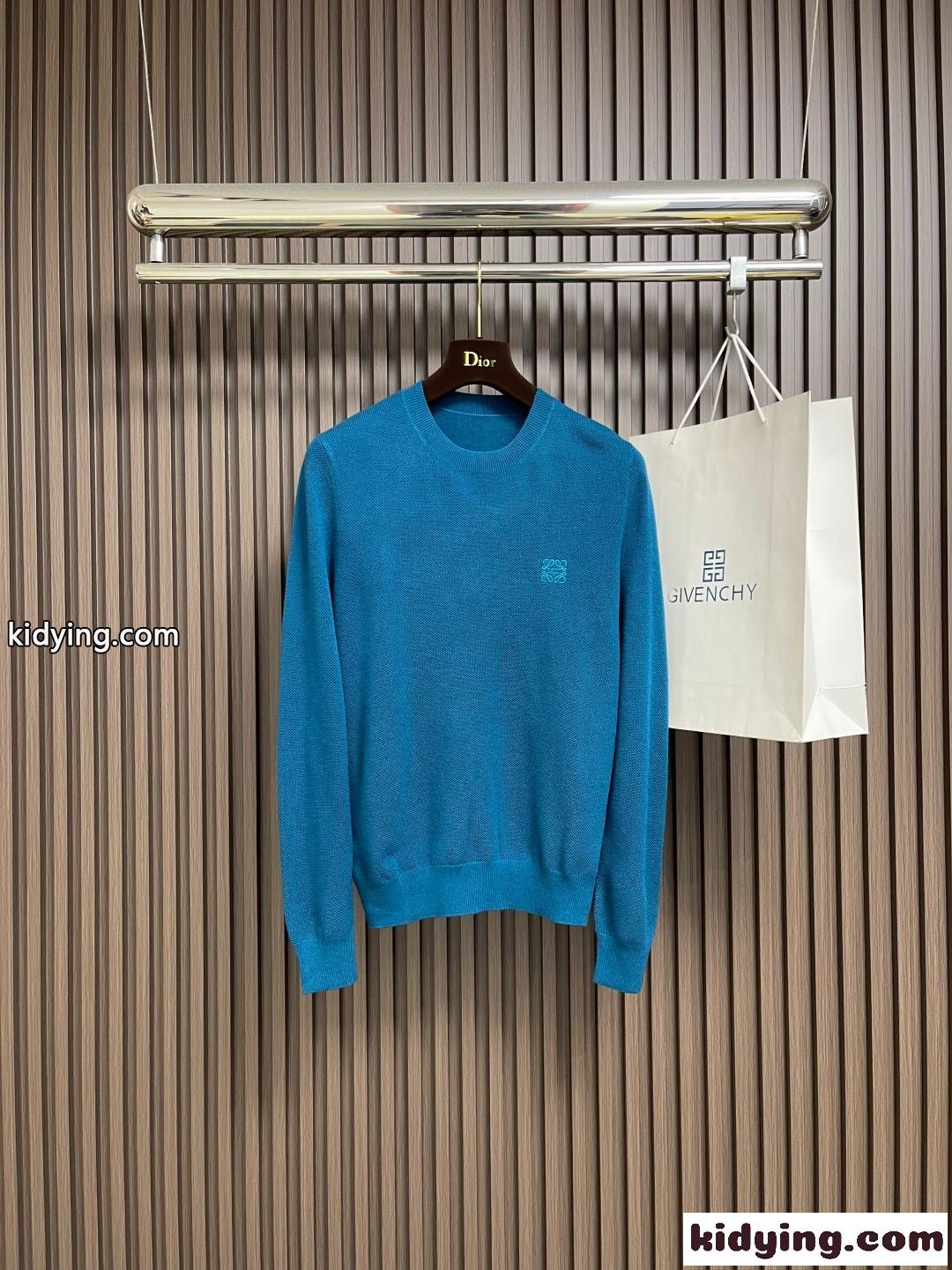 シンプル アナグラム刺繍 ロエベ セーター コピー クルーネック プルオーバー-0
