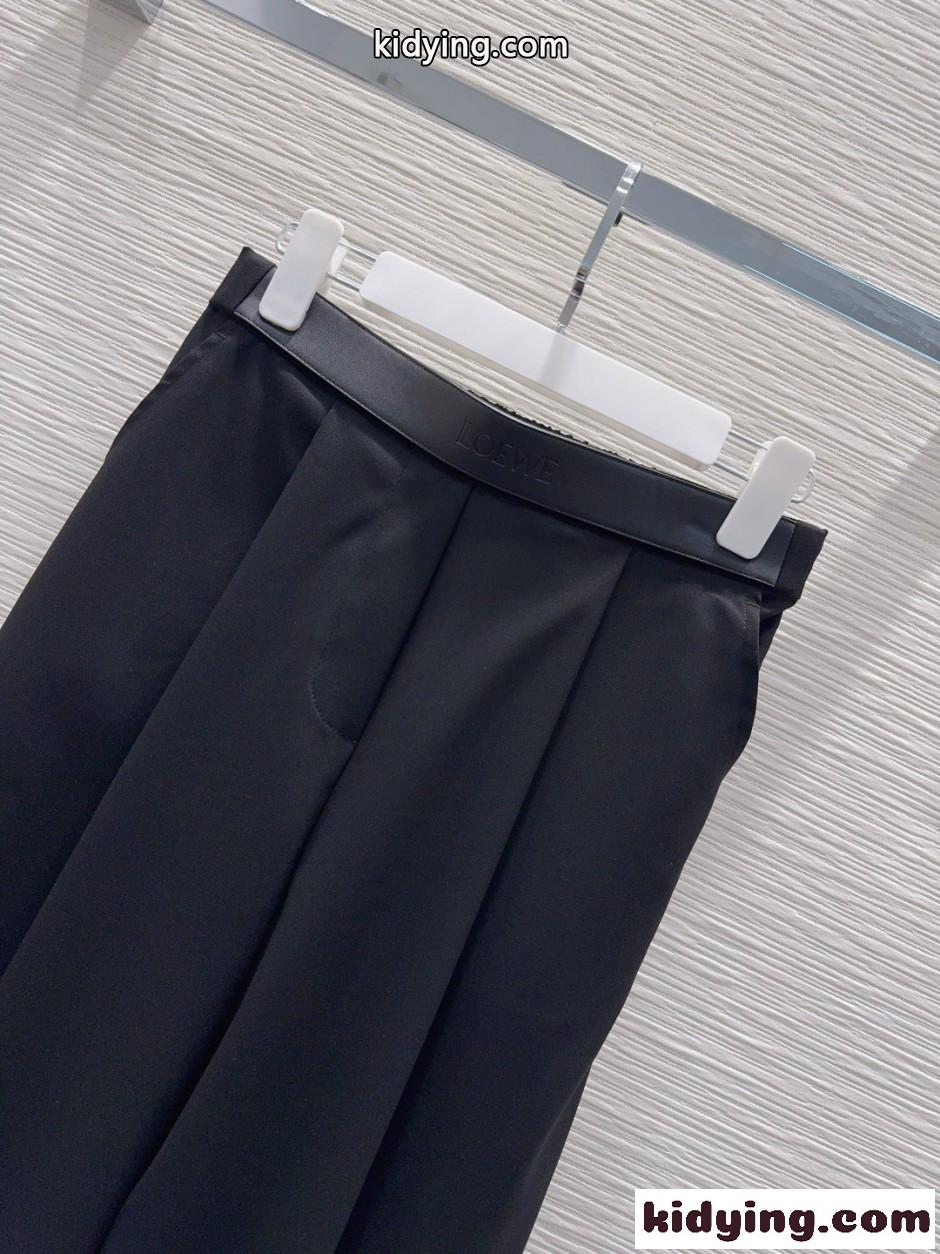 LOEWE ロエベ パンツ コピー トラウザーズ 大人 エレガント レディース ブラック-2