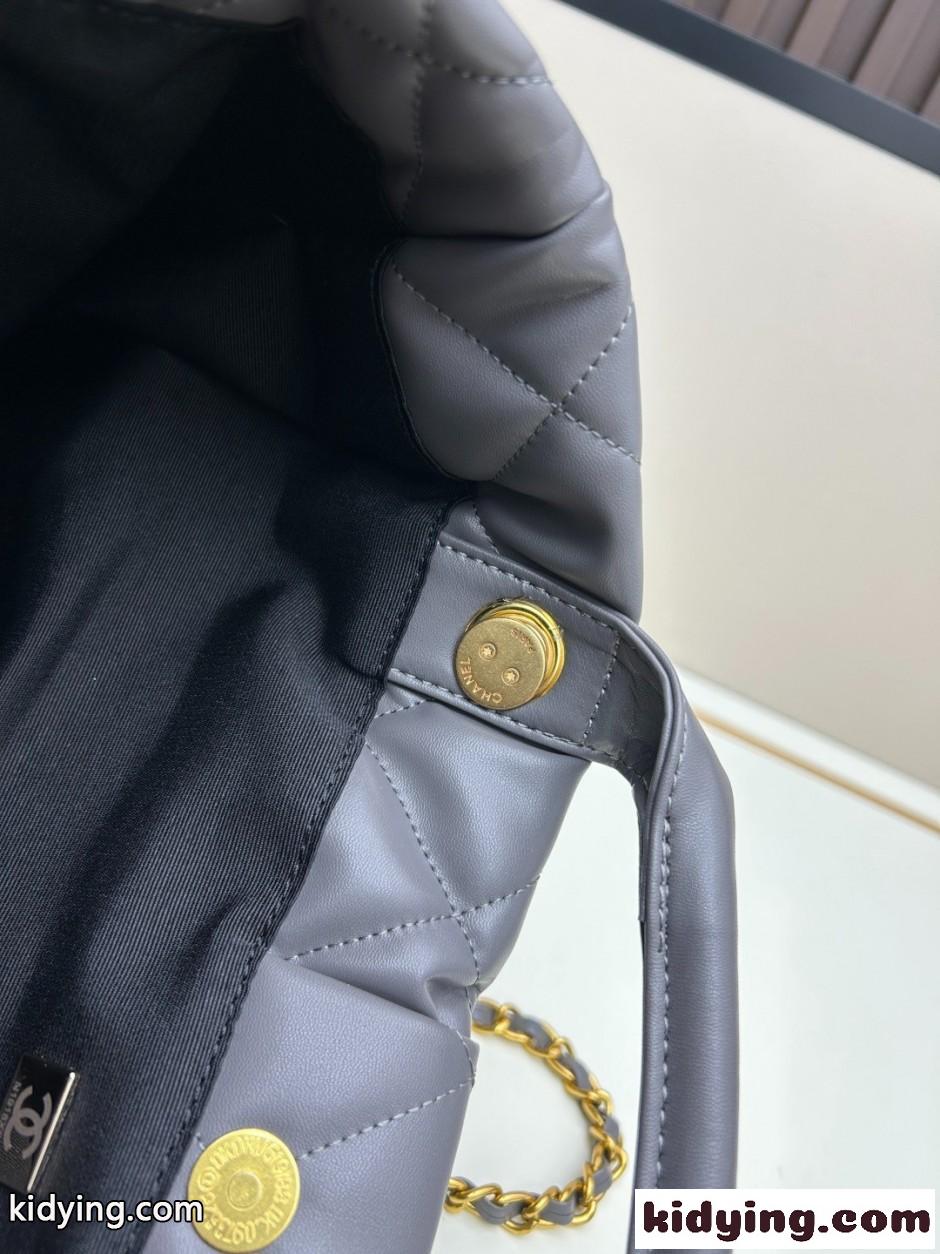 CHANEL シャネル マトラッセ リボン バッグ 25K コピー グレー-4