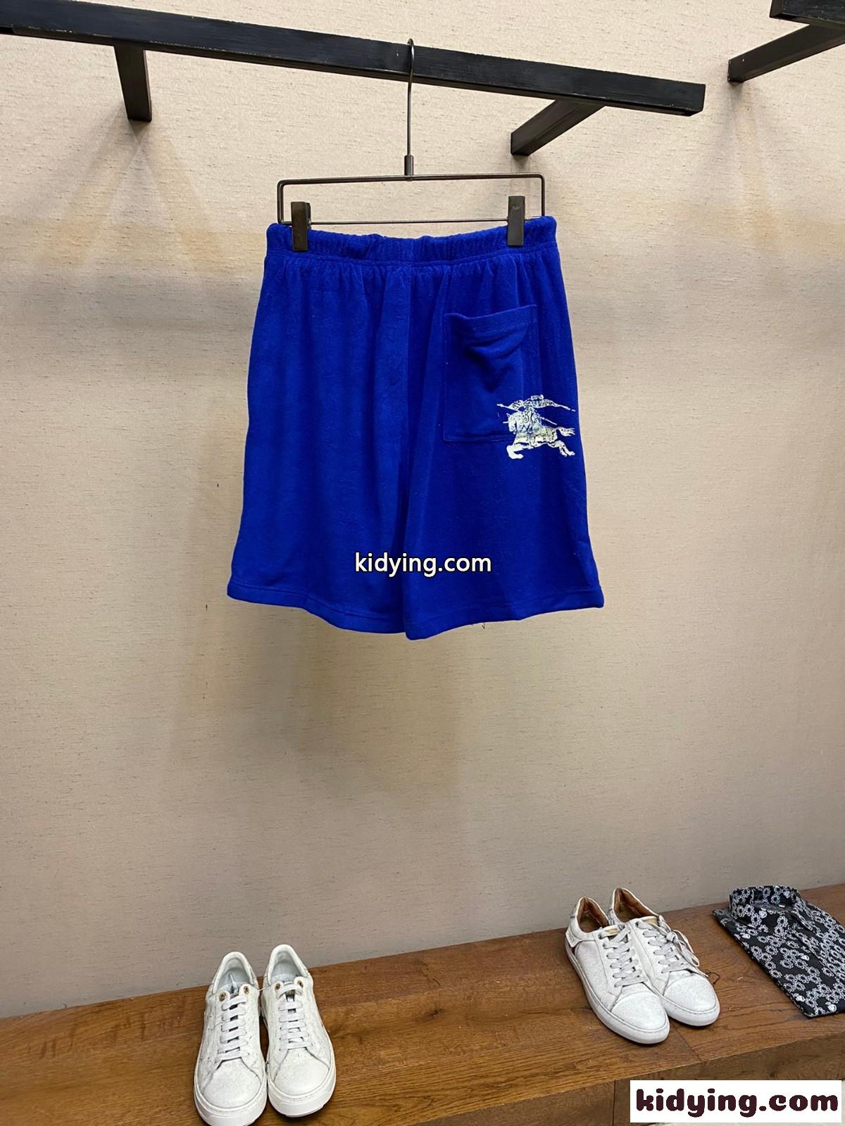 コットンタオル ショーツ バーバリー パンツ コピー ショートパンツ ブルー-2