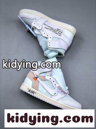 ​Air Jordan 1 x OFF-WHITE 白連名  靴のネット紗 踵香港宝などの大部分の材料を購入する オフホワイト 新作 シューズ コピー-3
