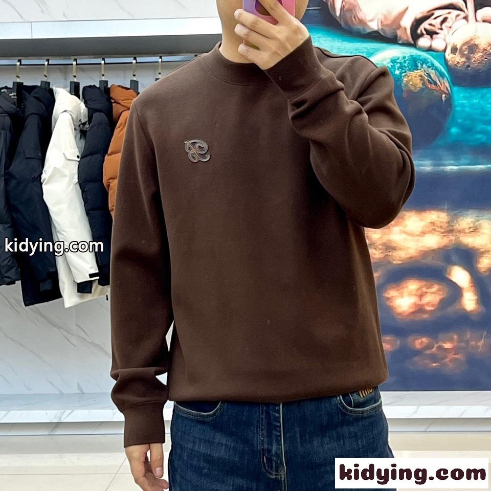 定番 カジュアル クルーネック コットンス ウェットシャツ バーバリー 長袖Tシャツ コピー ブラウン-1
