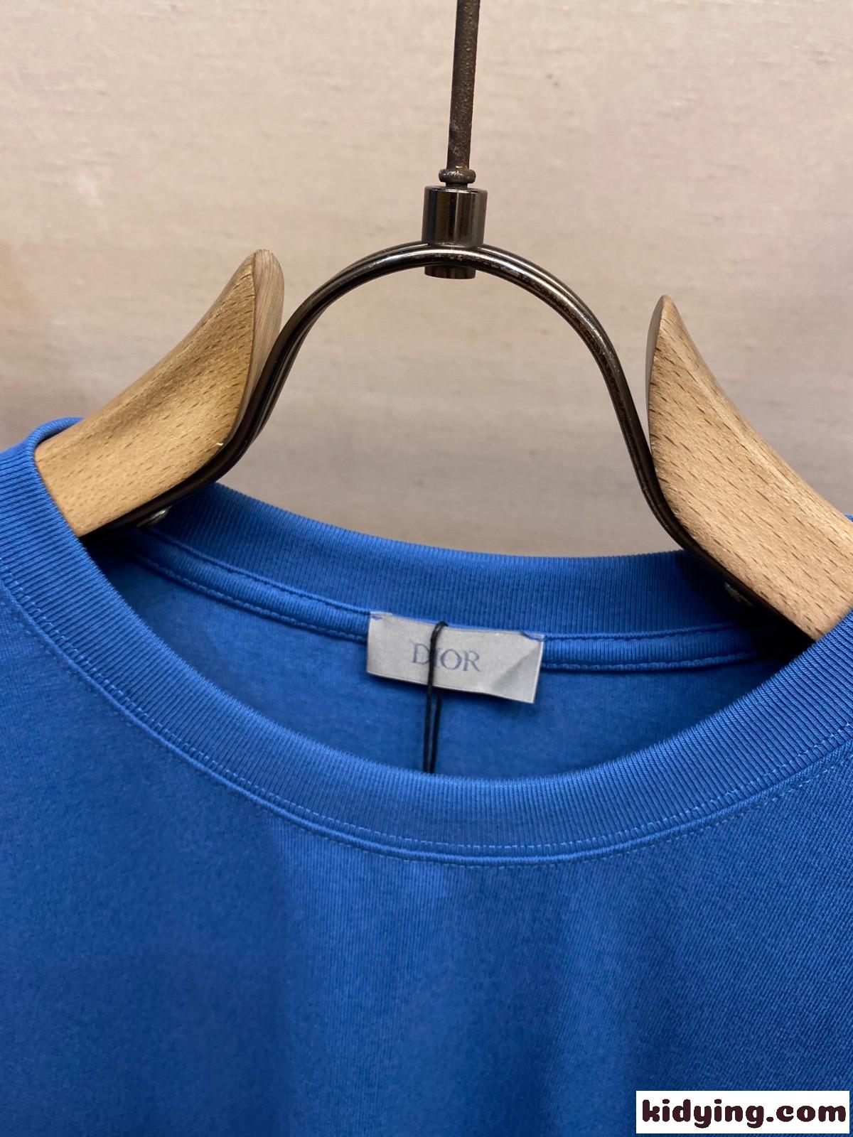 クリスチャン・ディオール Tシャツ コピー DIOR AND HYLTON NEL Tシャツ ブルー-2