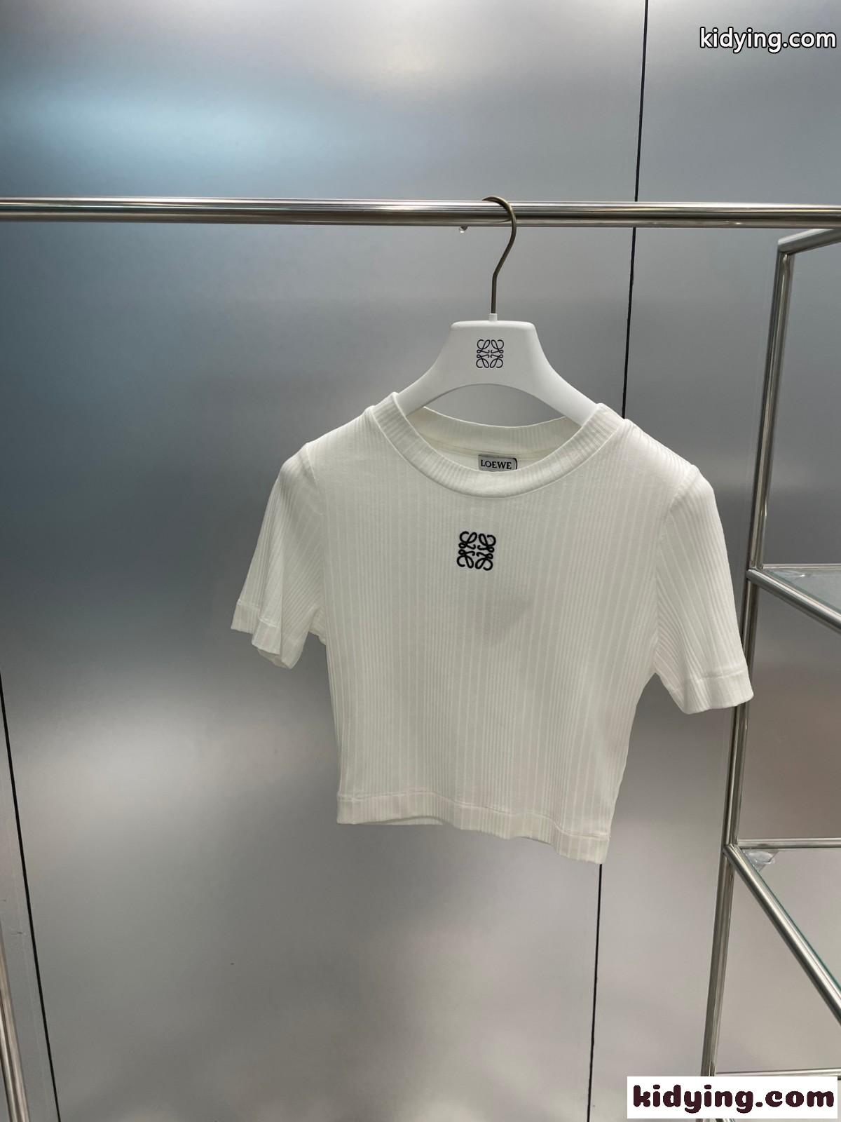アナグラム トップス リブコットンジャージー ロエベ Tシャツ コピー ホワイト-0