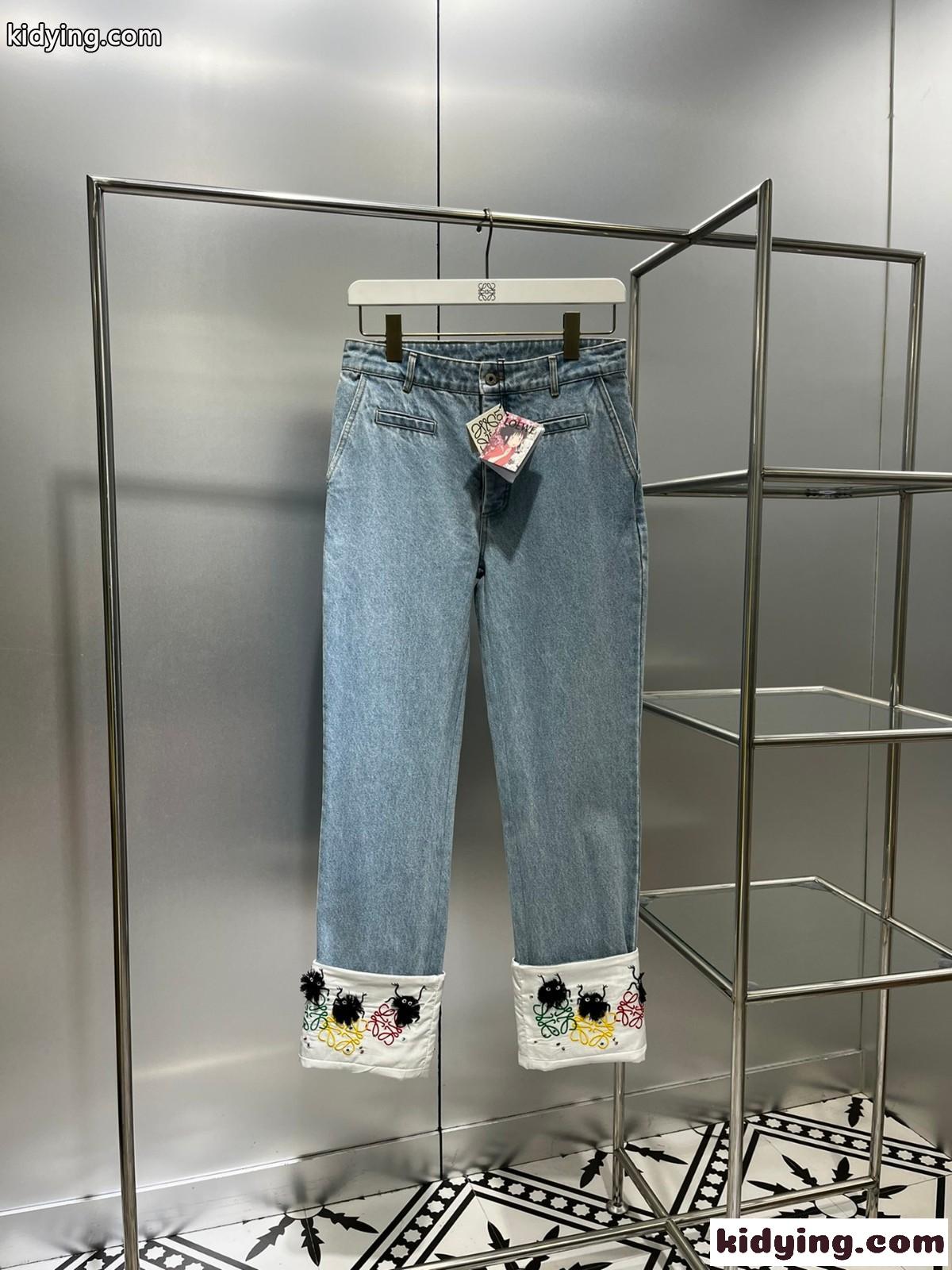 おしゃれ ストレート ゆったり ハイウエスト ロエベ ジーンズ コピー レディース デニムパンツ カジュアル-2